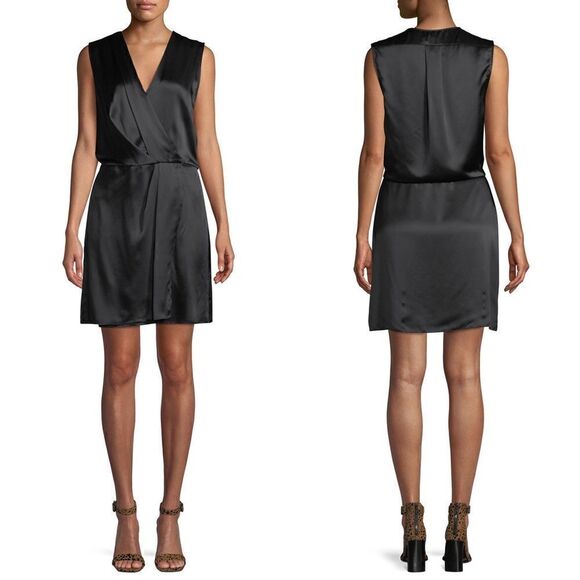 NWT Rag & Bone Black Victor Sleeveless 100% Silk Dress - Picture 1 of 9